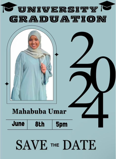 🎓 Announcing the Graduation of Mahabuba Umar, Class of 2024! 🎓 🎉