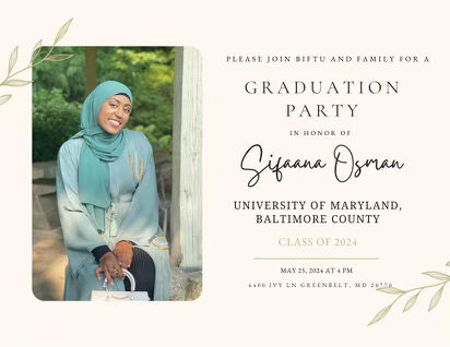 🎓 Announcing the Graduation of Sifaana Osman, Class of 2024! 🎓 🎉