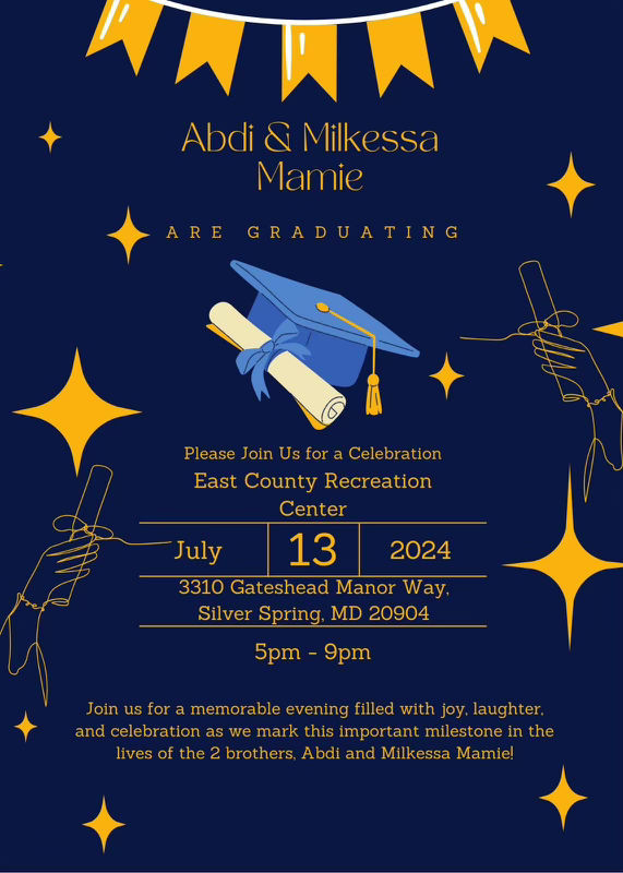 🎓 Announcing the Graduation of Abdi and Milkessa Mamie, Class of 2024! 🎓 🎉